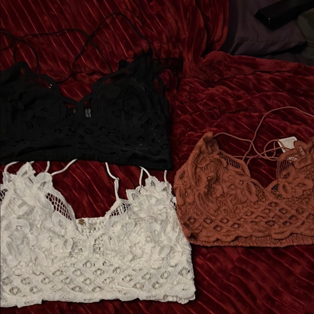 Free People brallets in three colors (sold separately $31 or bundle $120)
